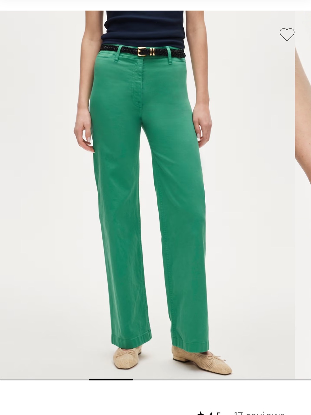 J. Crew Petite Wide-Leg Trousers in Green